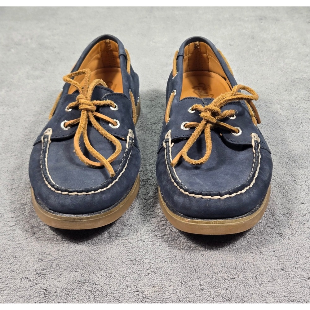 Sperry Top-Sider Gold Cup Women's 9M Navy Leather Boat Shoes Tan Laces - Picture 3 of 10